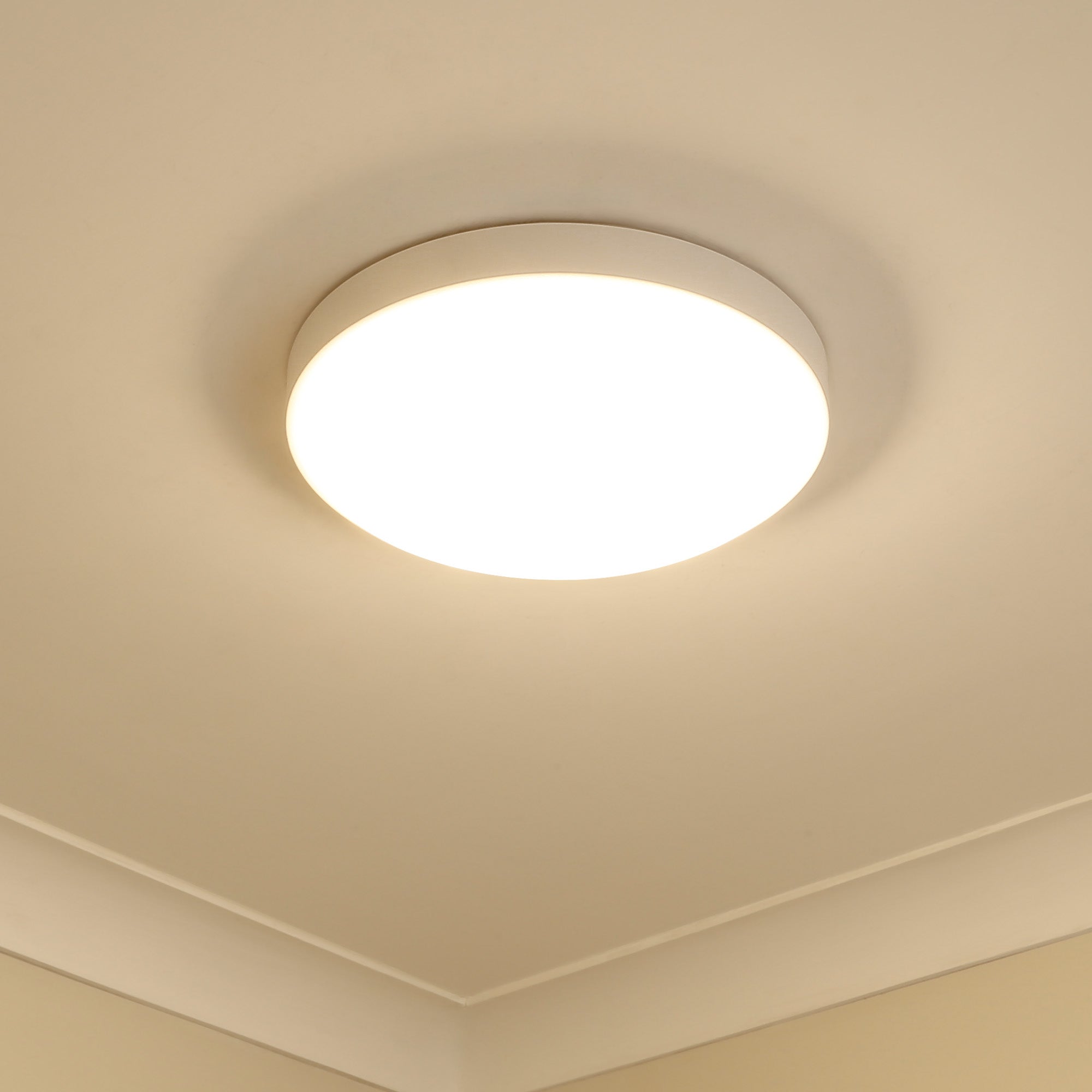 Golden Lighting Gabi Integrated LED 12in Flush Mount in Matte White - - Golden Lighting