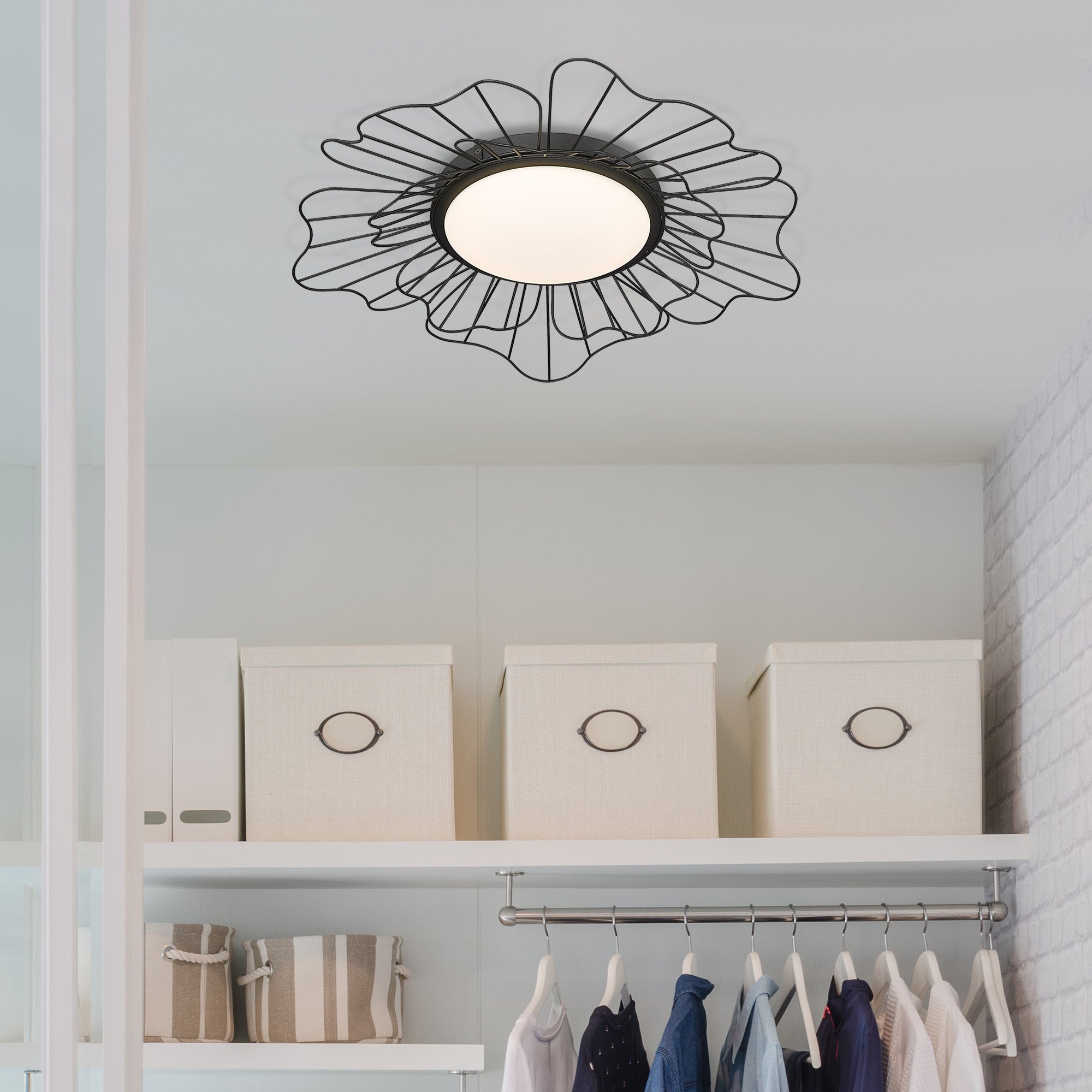 Golden Lighting Yasmin Integrated LED Flush Mount in Natural Black