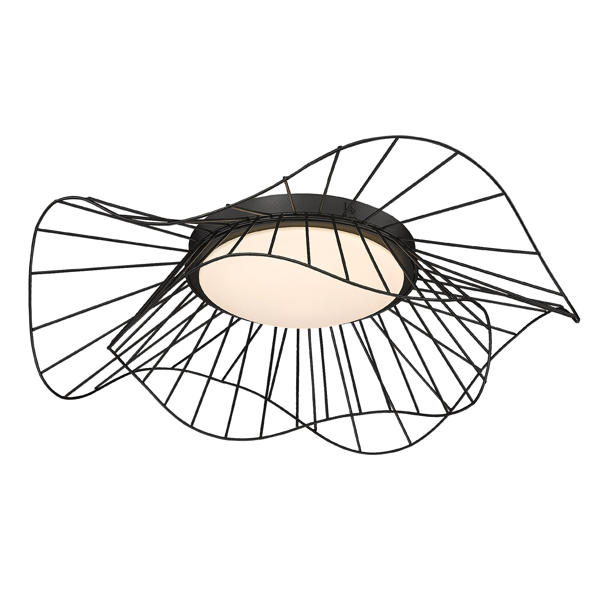 Golden Lighting Elena Integrated LED Flush Mount in Natural Black - - Golden Lighting