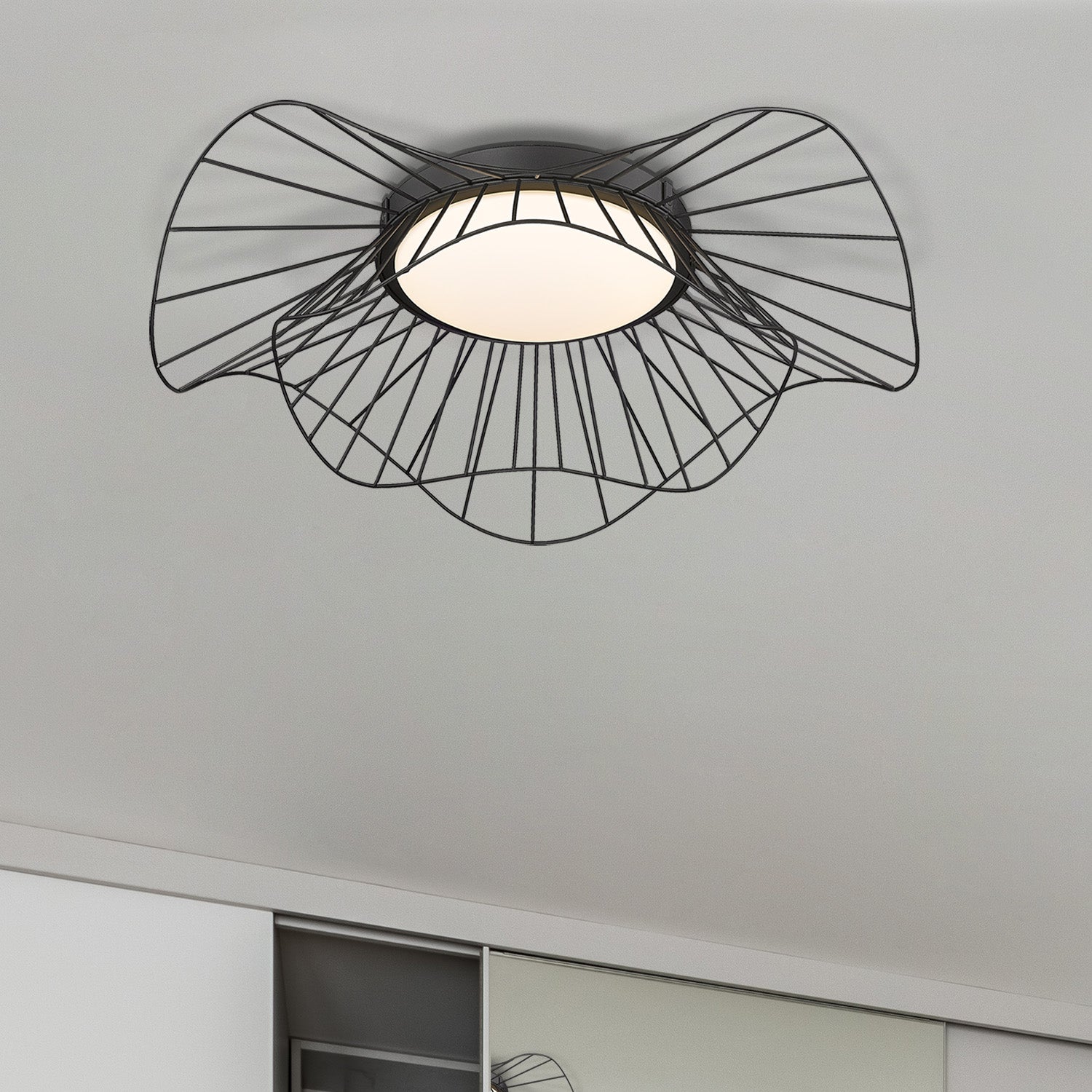 Golden Lighting Elena Integrated LED Flush Mount in Natural Black - - Golden Lighting