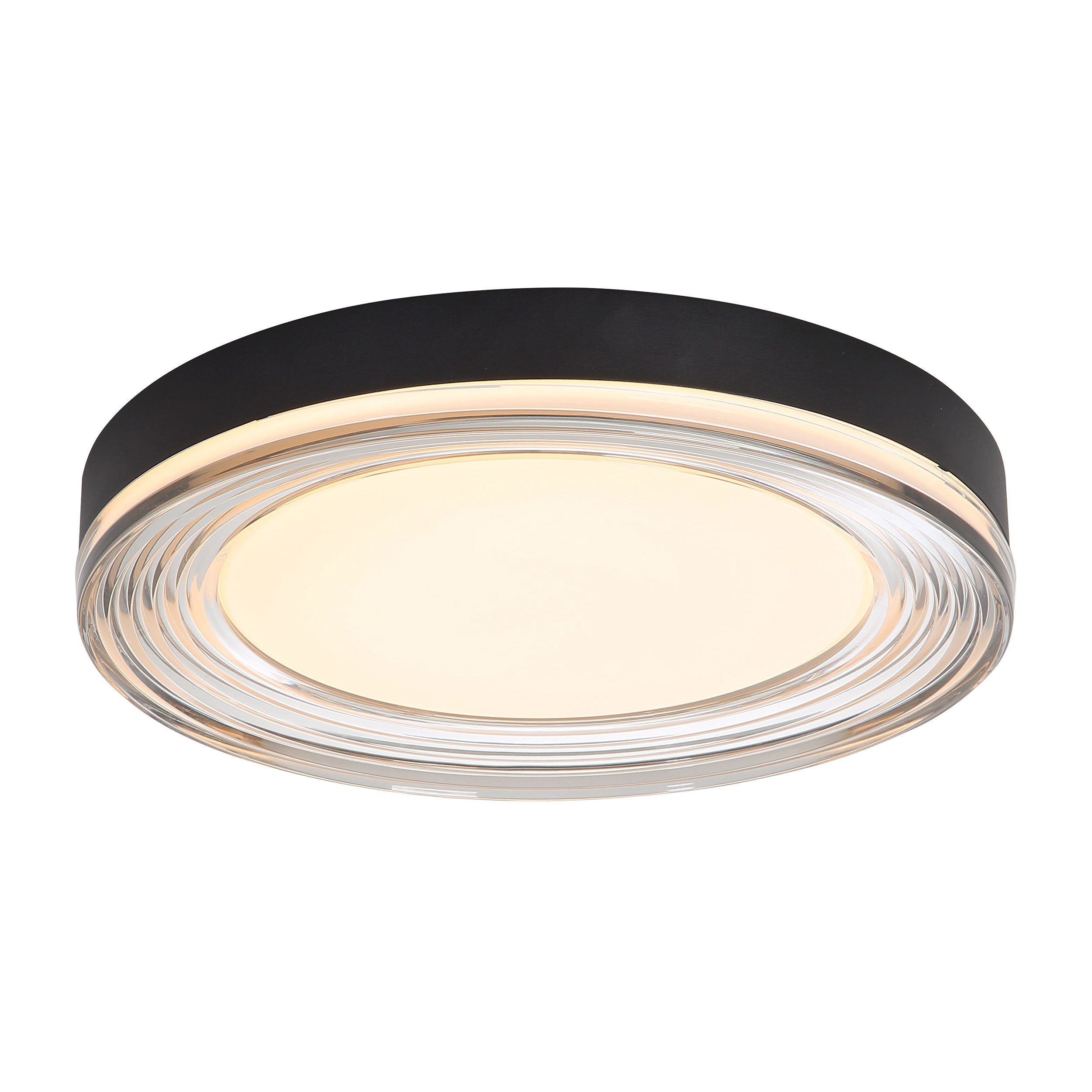 Ondulada Integrated LED 16in Flush Mount in Sand Black and Smoky Acrylic