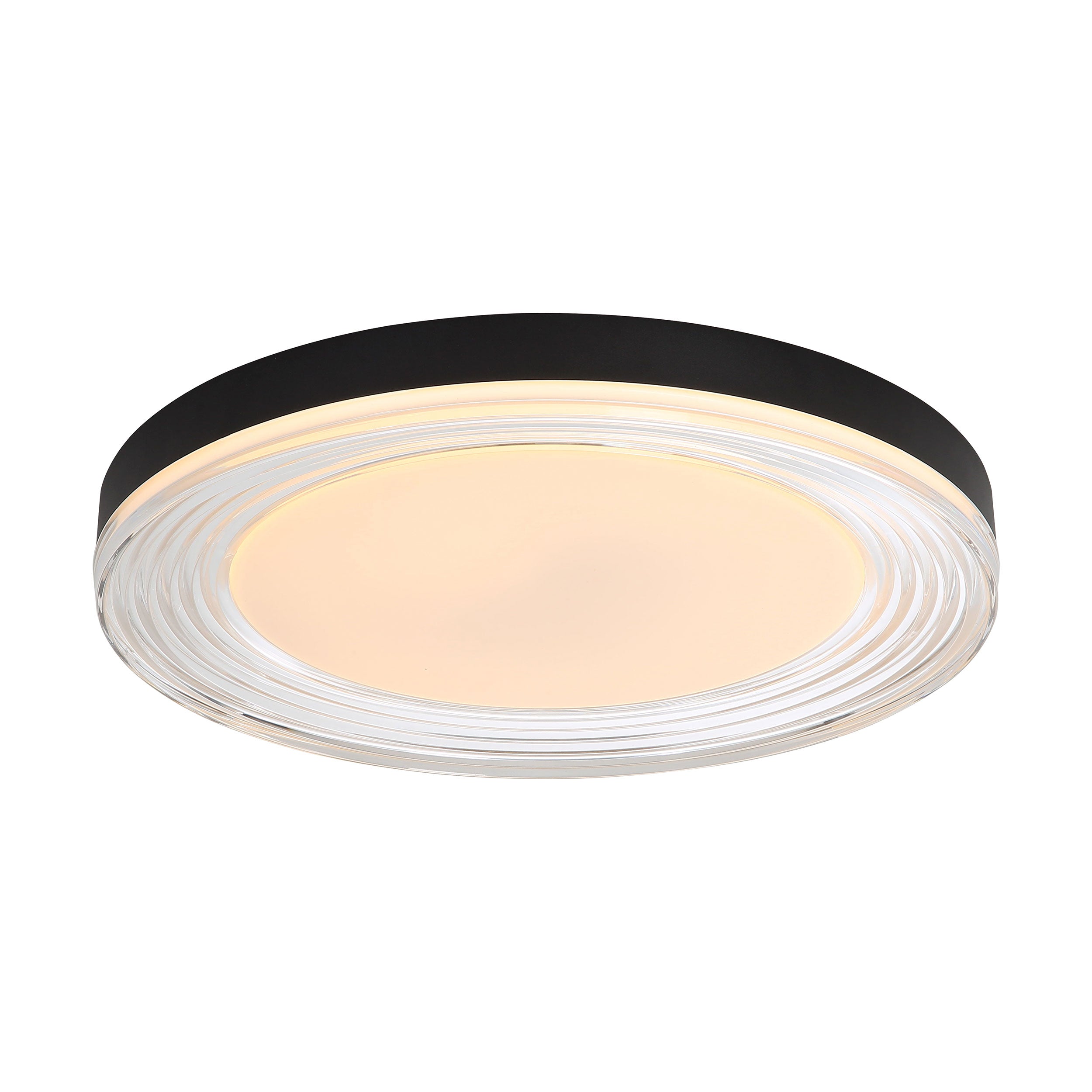 Ondulada Integrated LED 20in Flush Mount in Sand Black and Clear Glass
