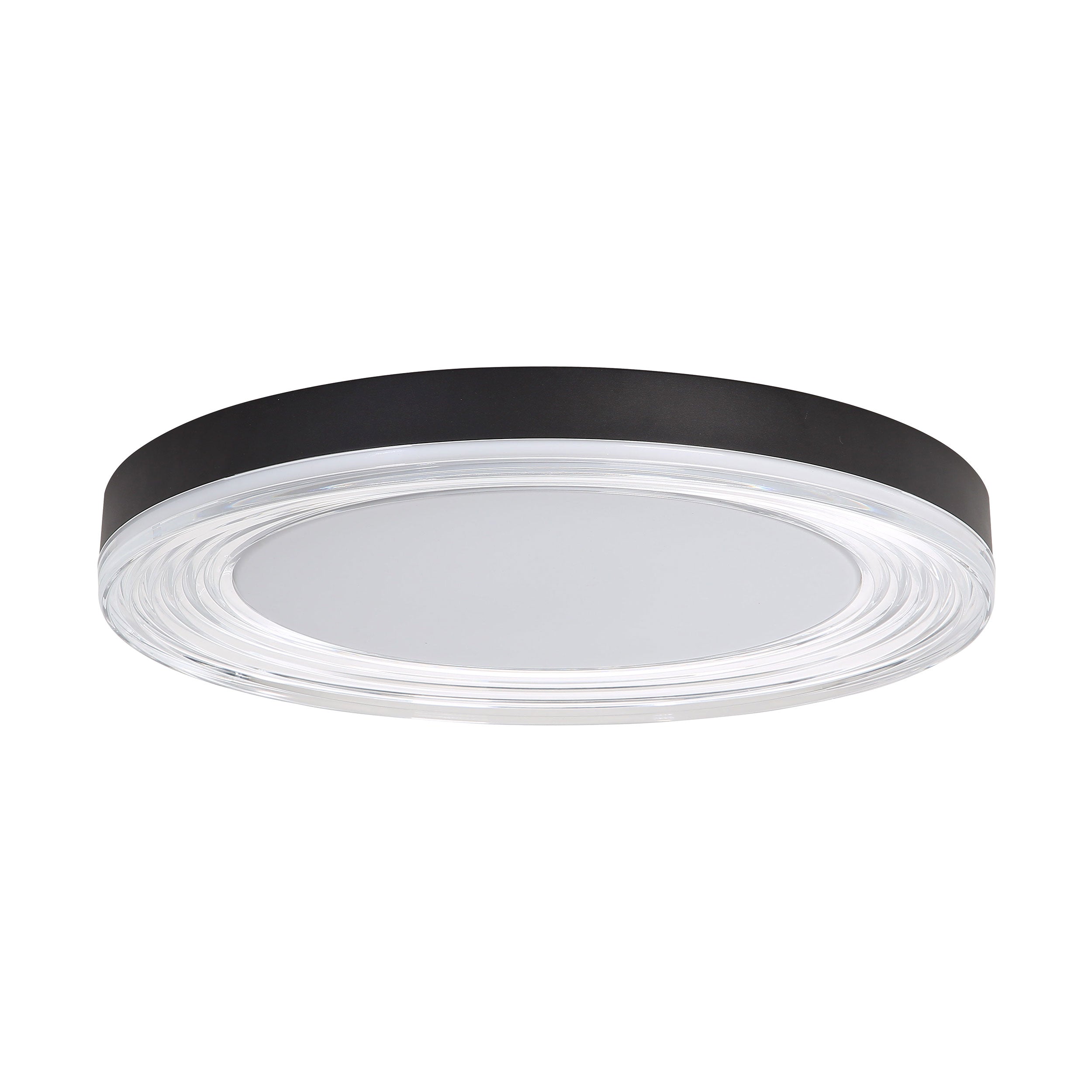 Ondulada Integrated LED 16in Flush Mount in Sand Black and Clear Glass