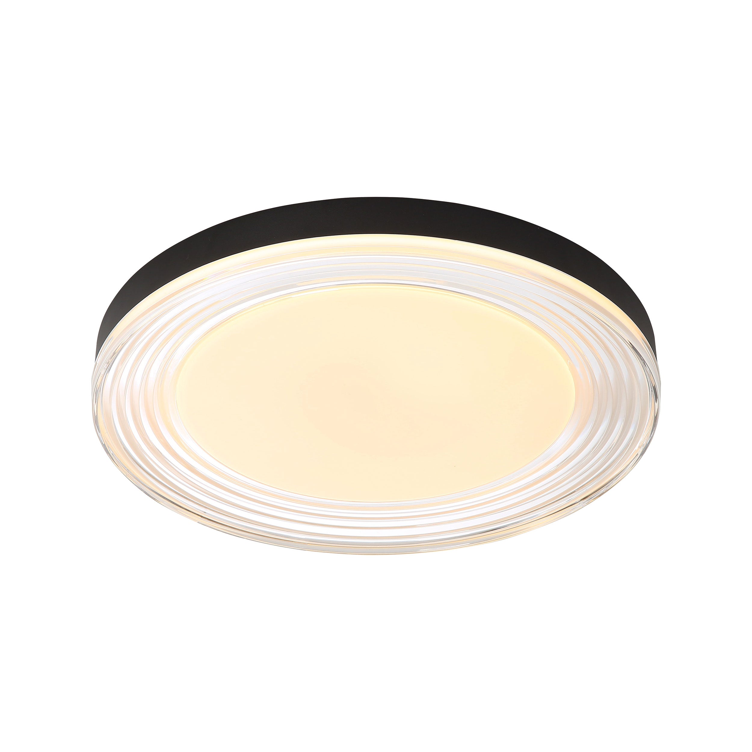 Ondulada Integrated LED 20in Flush Mount in Sand Black and Clear Glass
