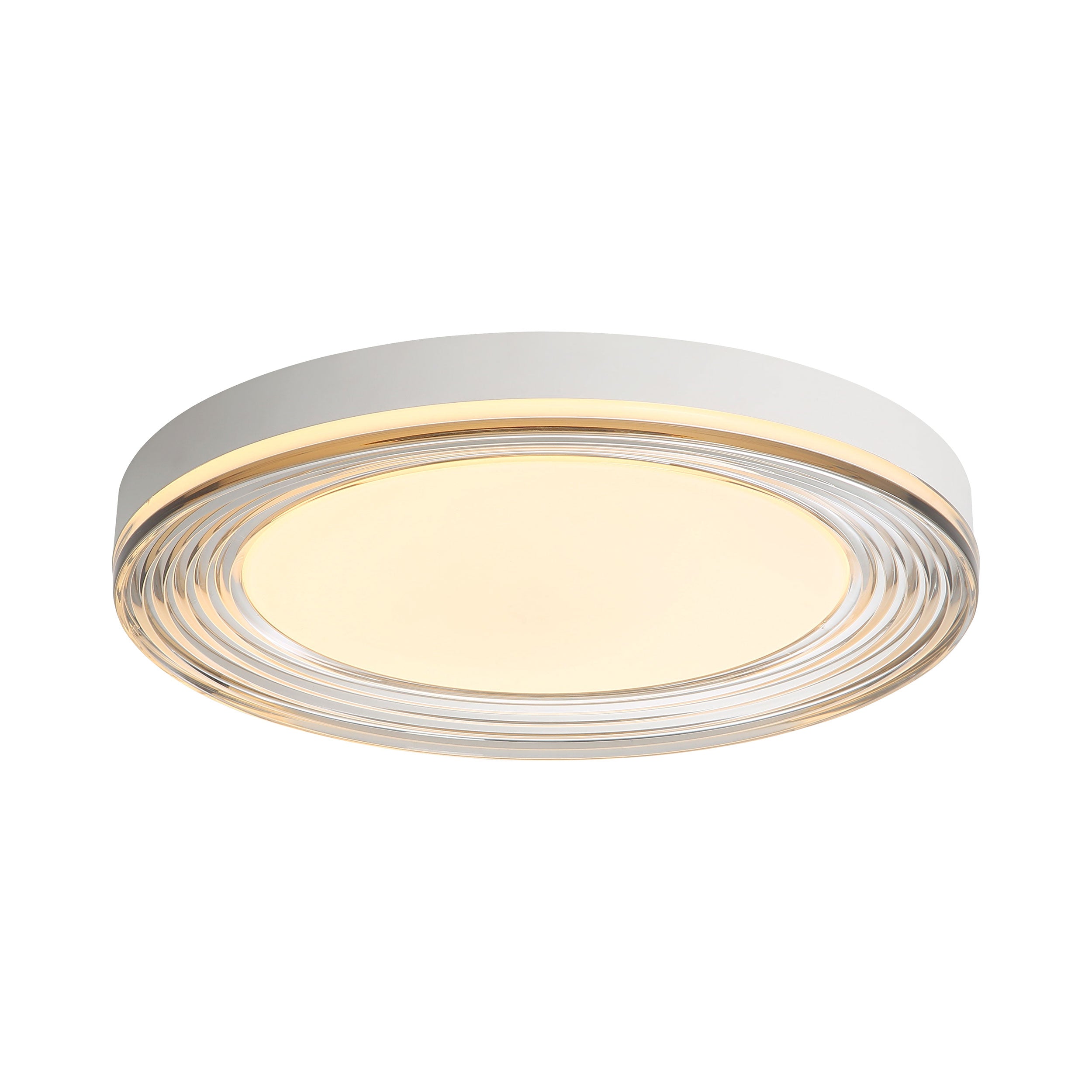 Ondulada LED Flush Mount - 20" in Sand White with Smoky Glass - - Golden Lighting