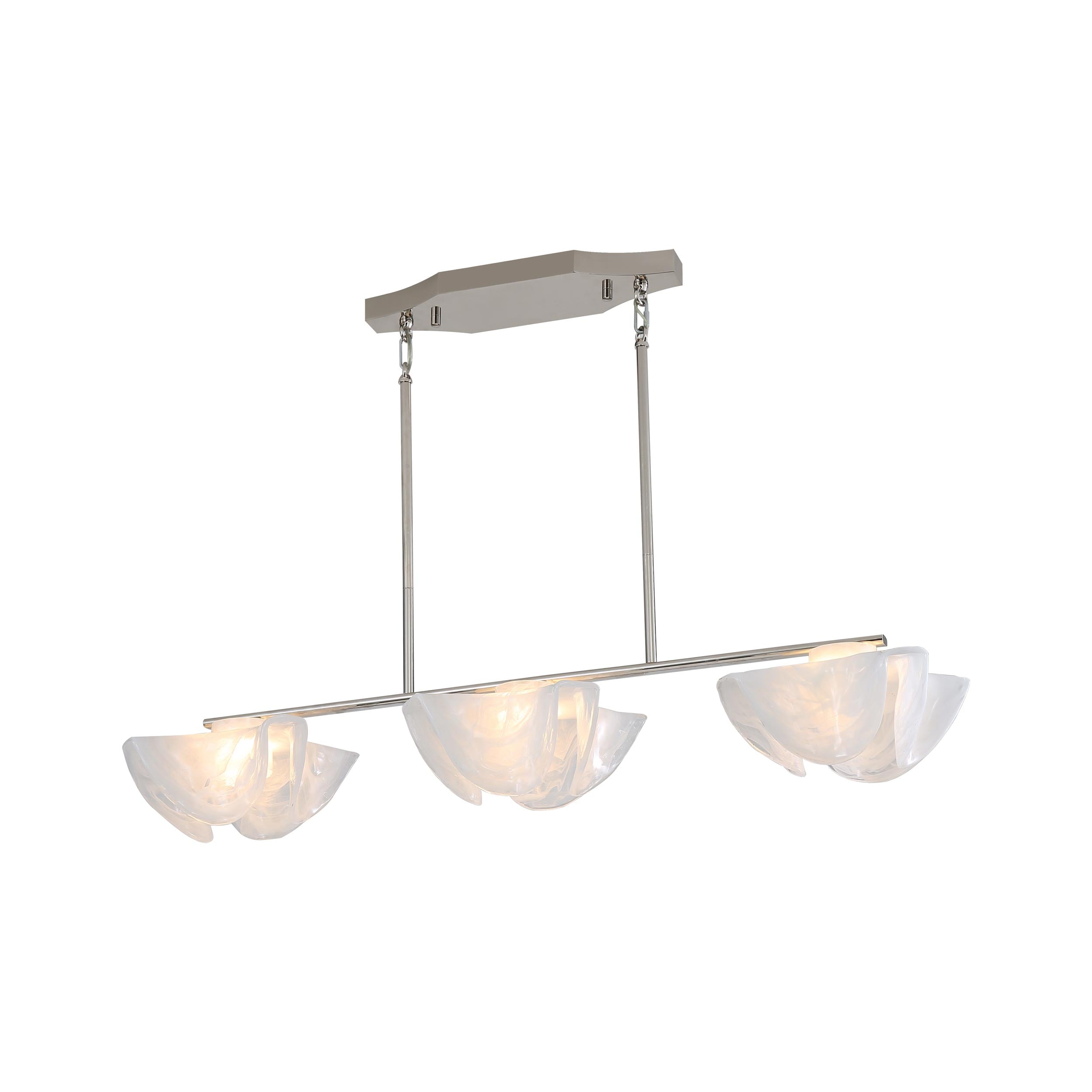 Golden Lighting Glacier Integrated LED Island Light in Polished Nickel - - Golden Lighting