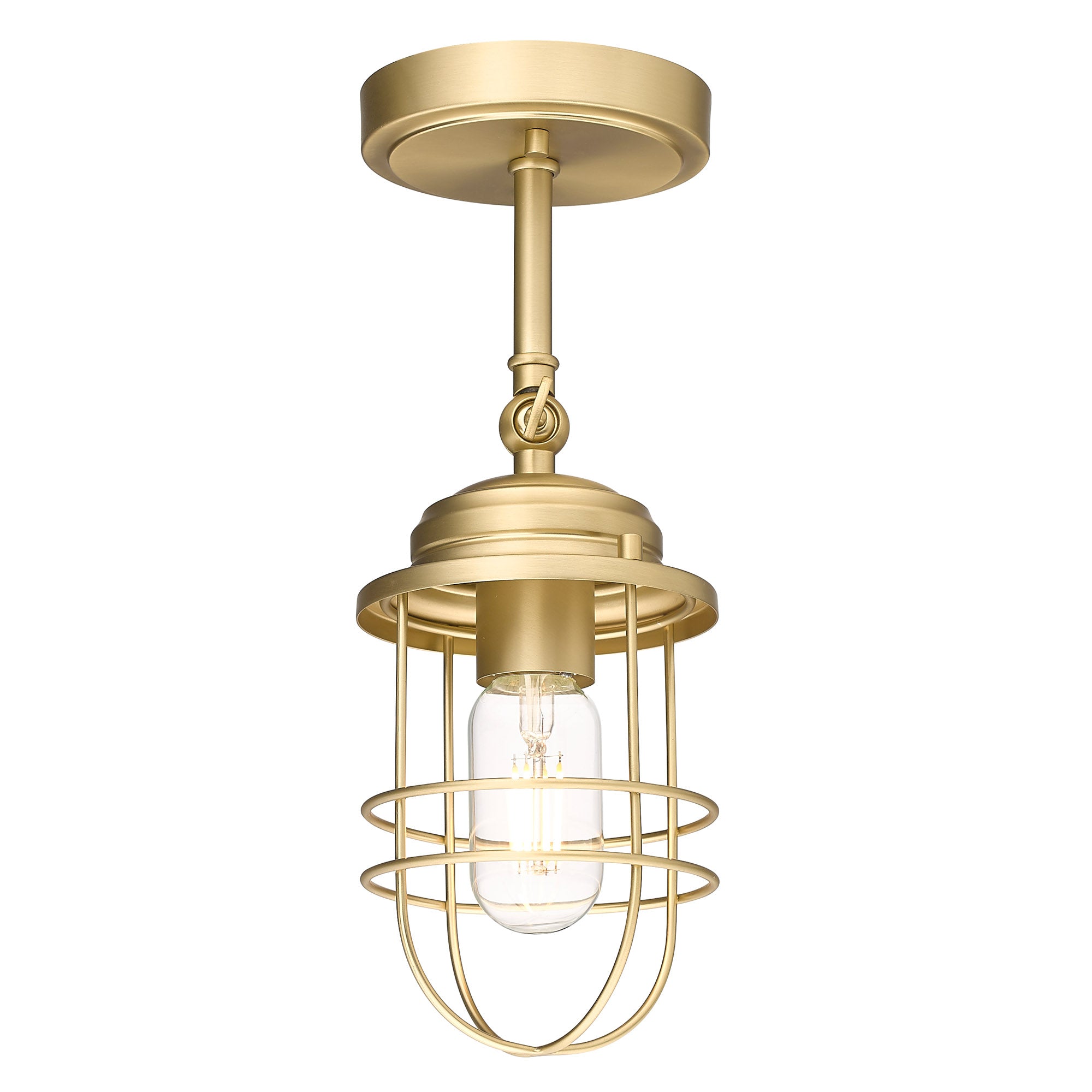 Golden Lighting Seaport 1-light Wall Sconce in Brushed Champagne Brass - - Golden Lighting