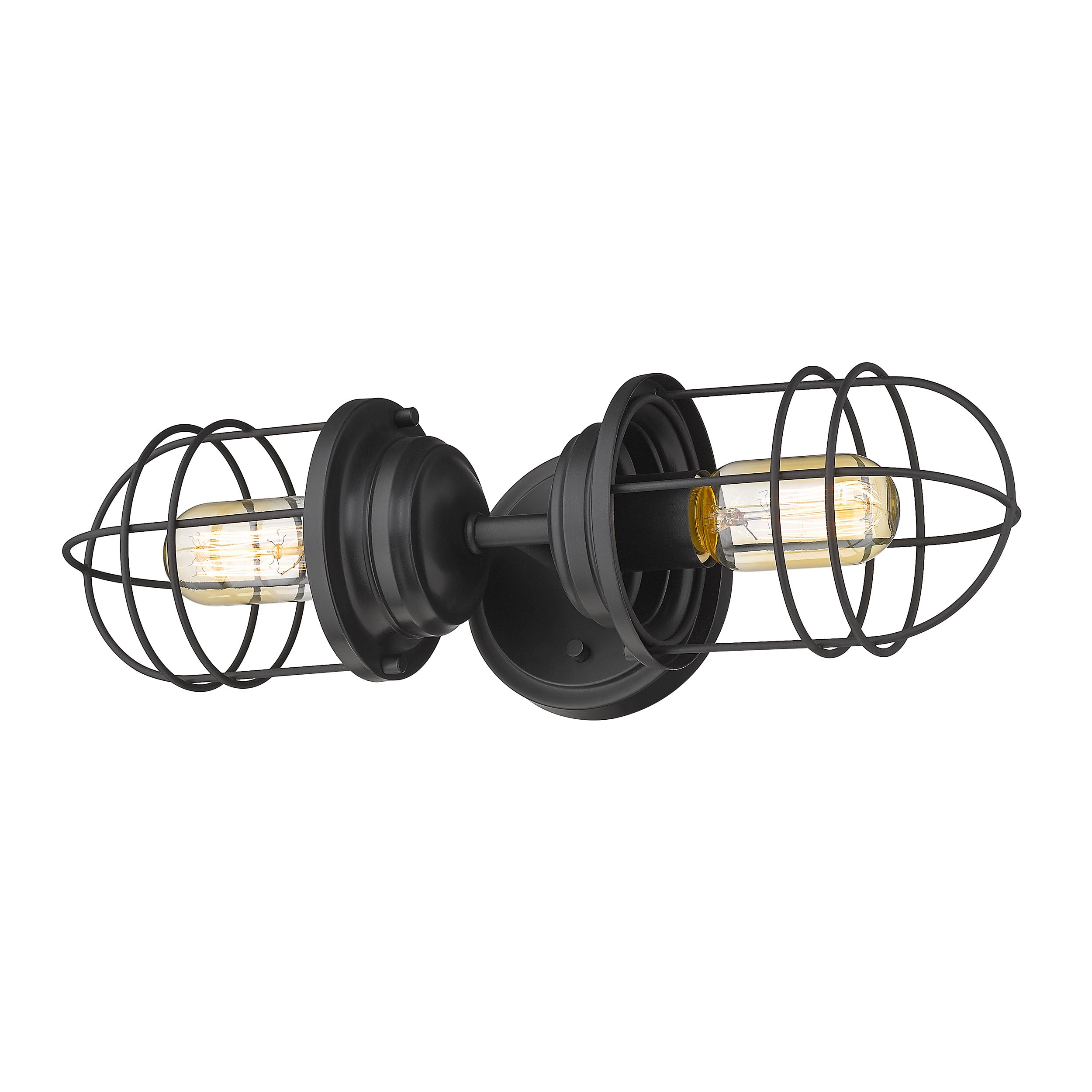 Golden Lighting Seaport 2-light Vanity in Matte Black - - Golden Lighting
