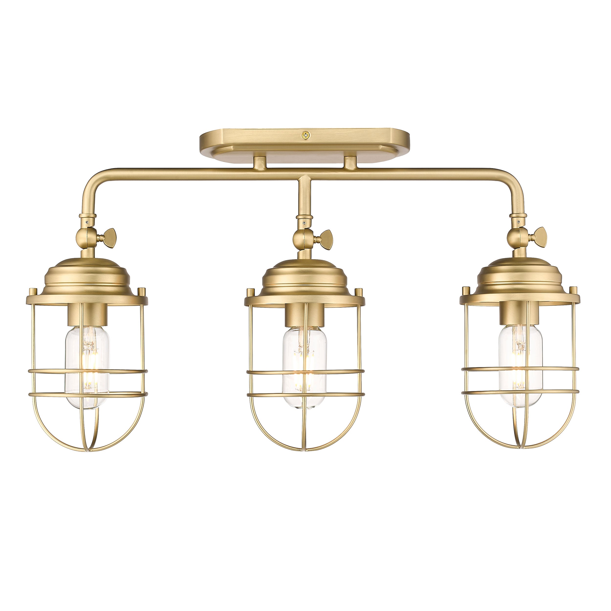 Golden Lighting Seaport 3-light Vanity in Brushed Champagne Brass - - Golden Lighting