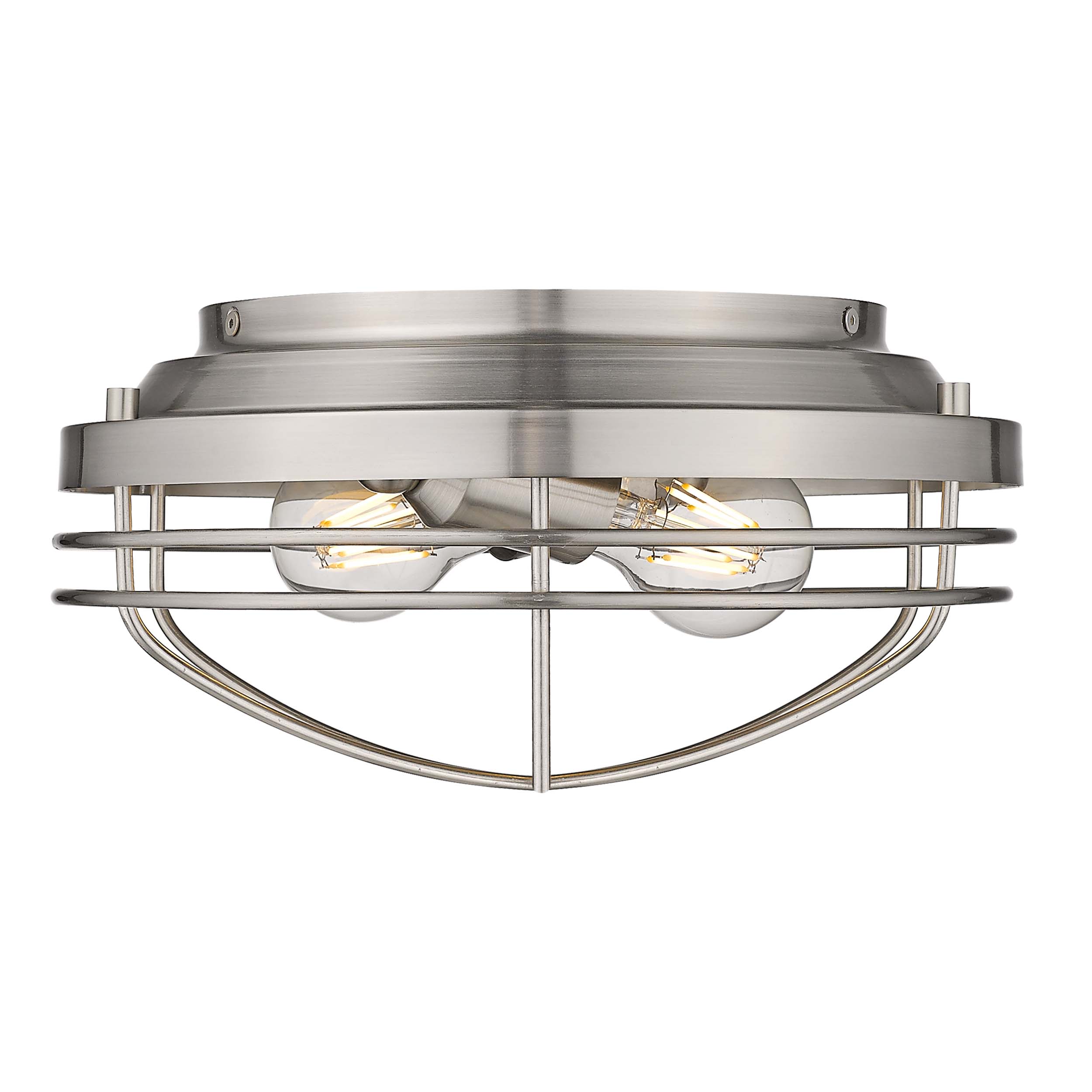 Golden Lighting Seaport 2-light Flush Mount in Pewter - - Golden Lighting