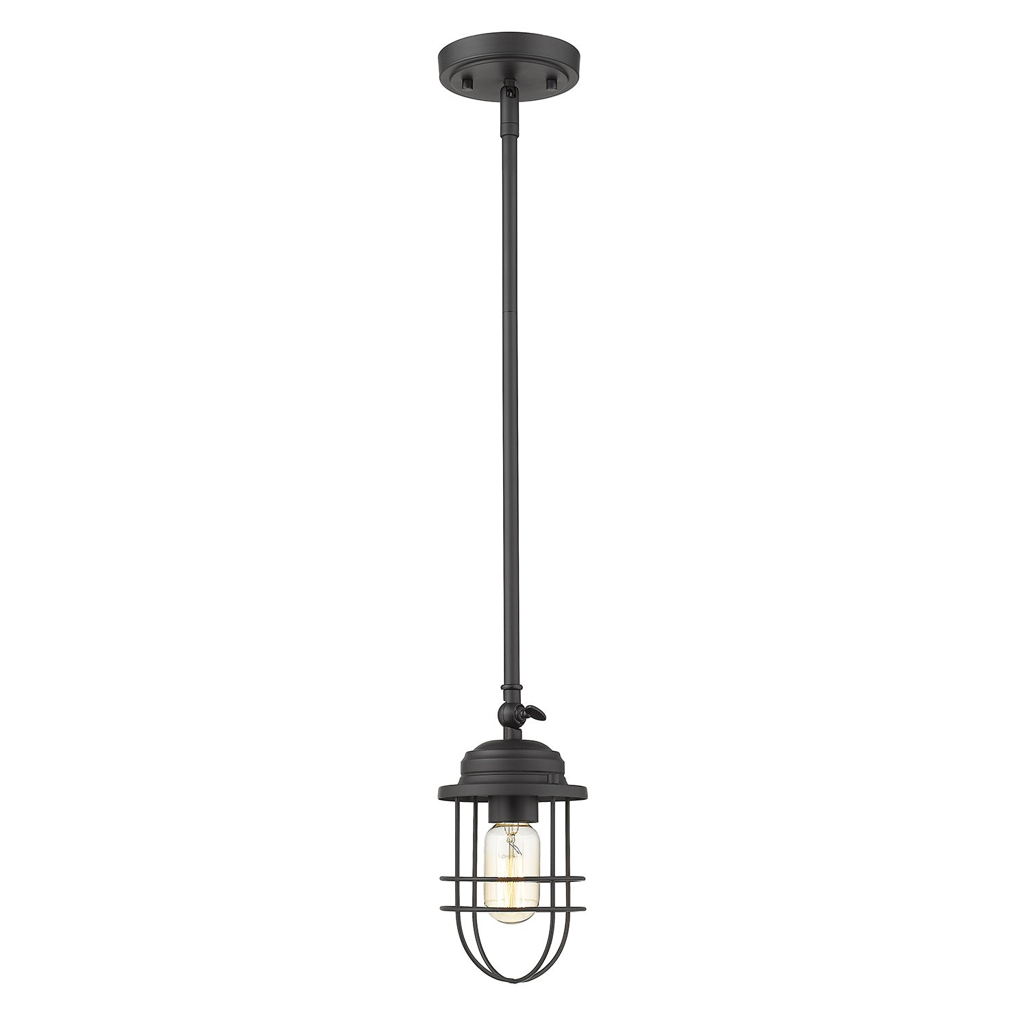 Golden Lighting Seaport 1-light Pendant in Matte Black - - Golden Lighting