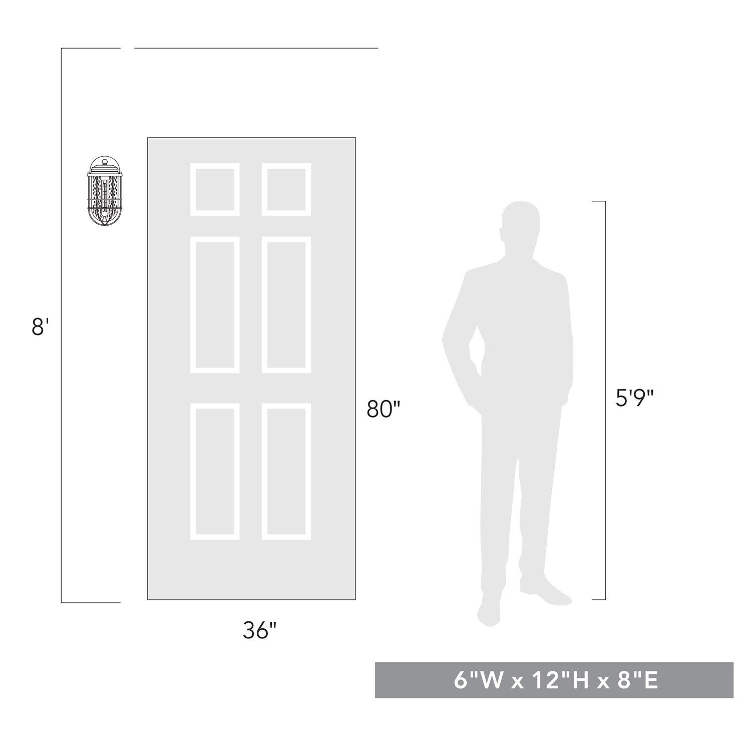 Golden Lighting Seaport 1-light 6in Outdoor Wall in Natural Black - - Golden Lighting
