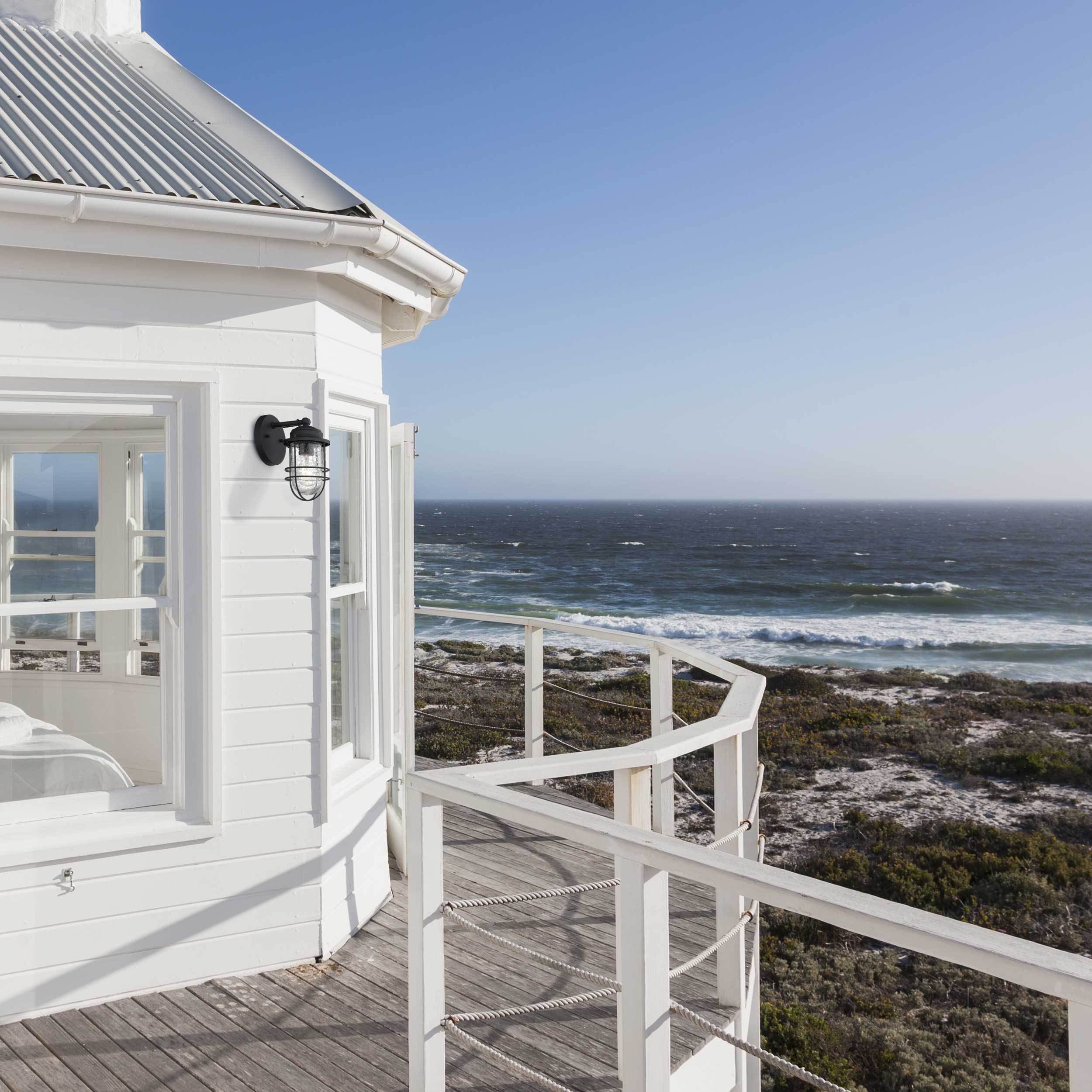 Golden Lighting Seaport 1-light 5in Outdoor Wall in Natural Black