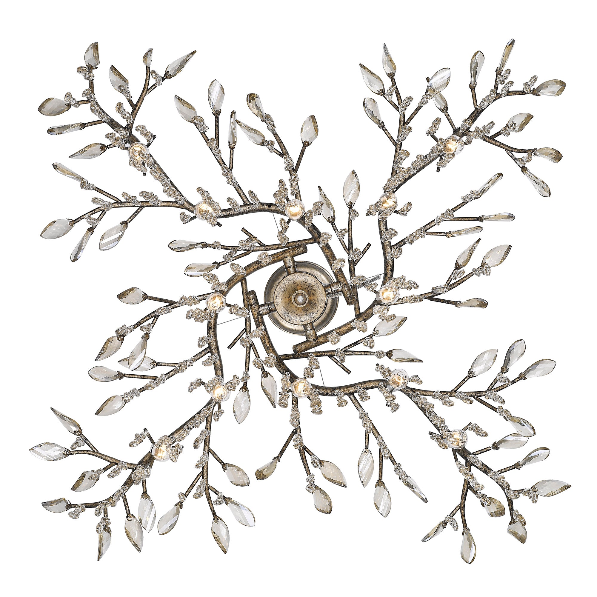 Ziva by Golden Lighting Autumn Twilight 12-light Chandelier in Mystic Gold - - Golden Lighting