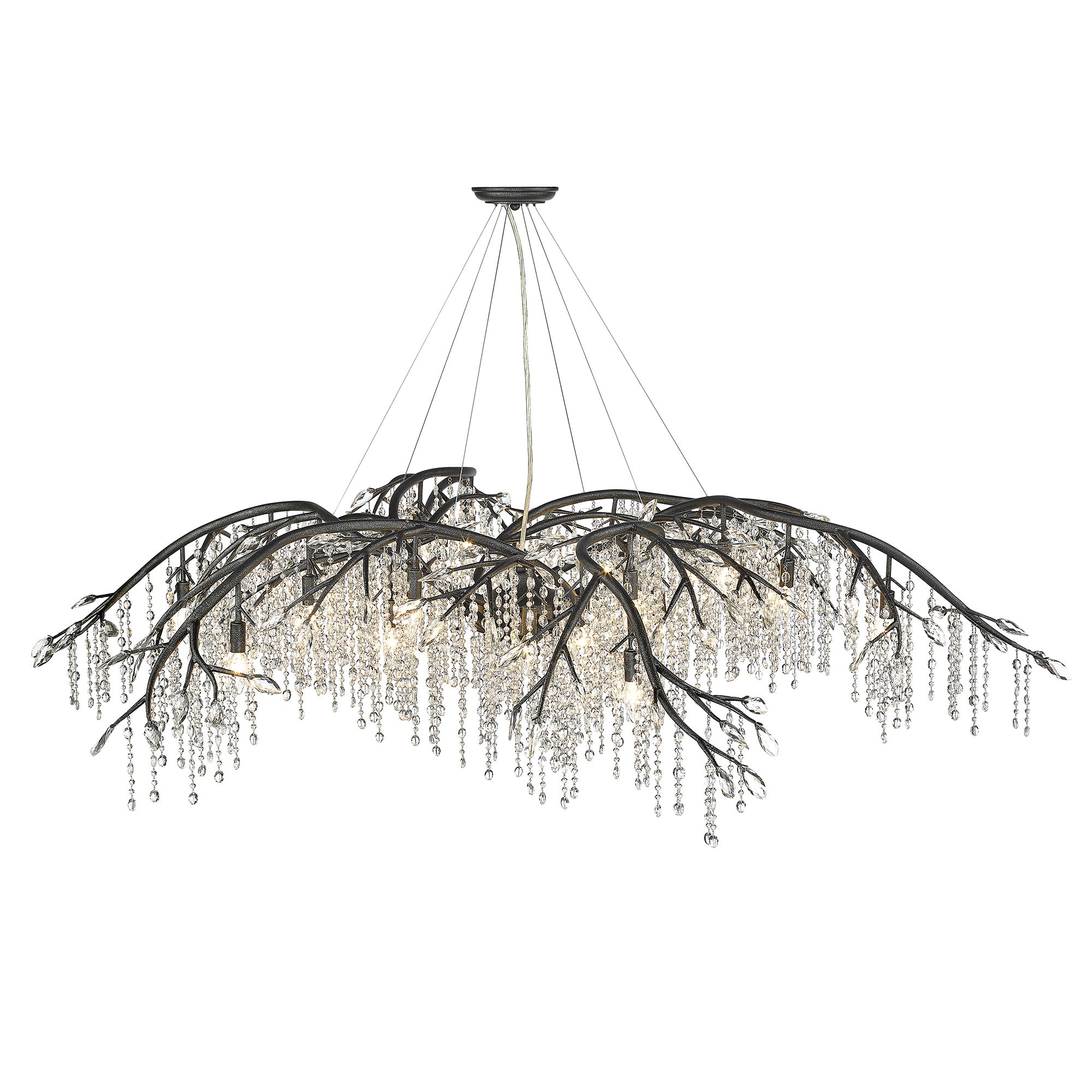 Ziva by Golden Lighting Autumn Twilight 24-light Chandelier in Black Iron - - Golden Lighting