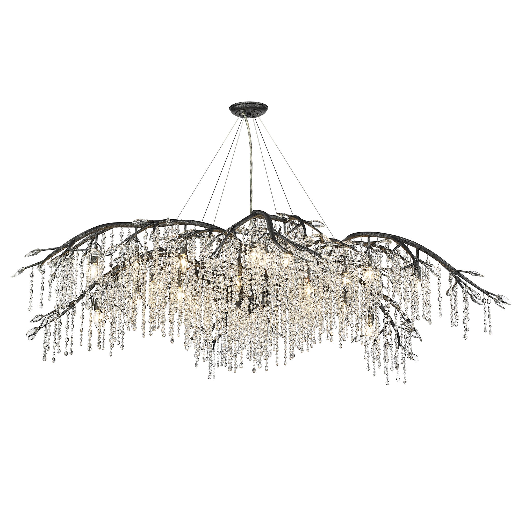 Ziva by Golden Lighting Autumn Twilight 24-light Chandelier in Black Iron - - Golden Lighting