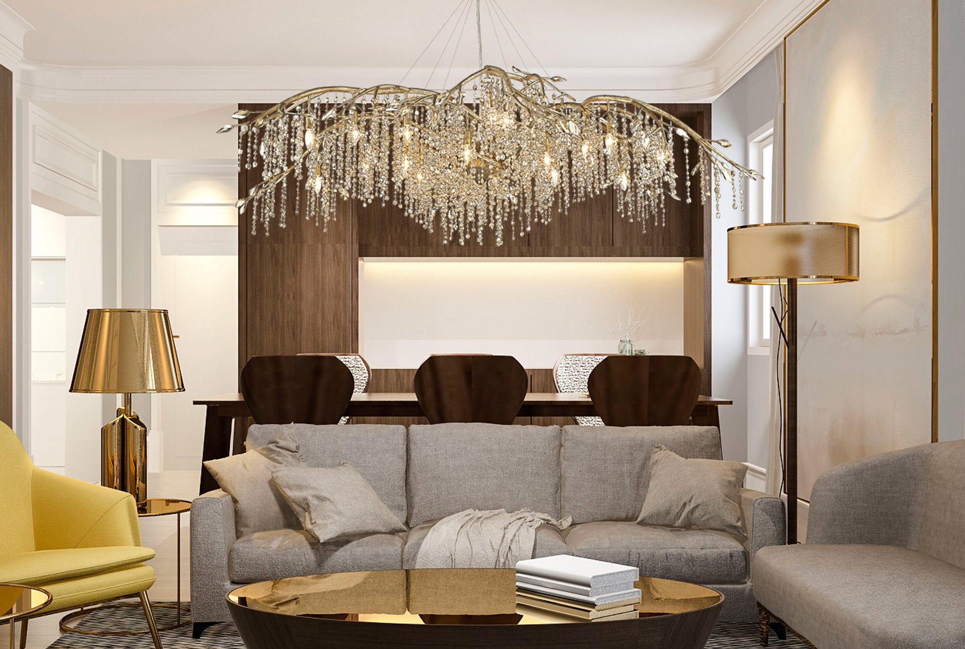 Ziva by Golden Lighting Autumn Twilight 24-light Chandelier in Mystic Gold