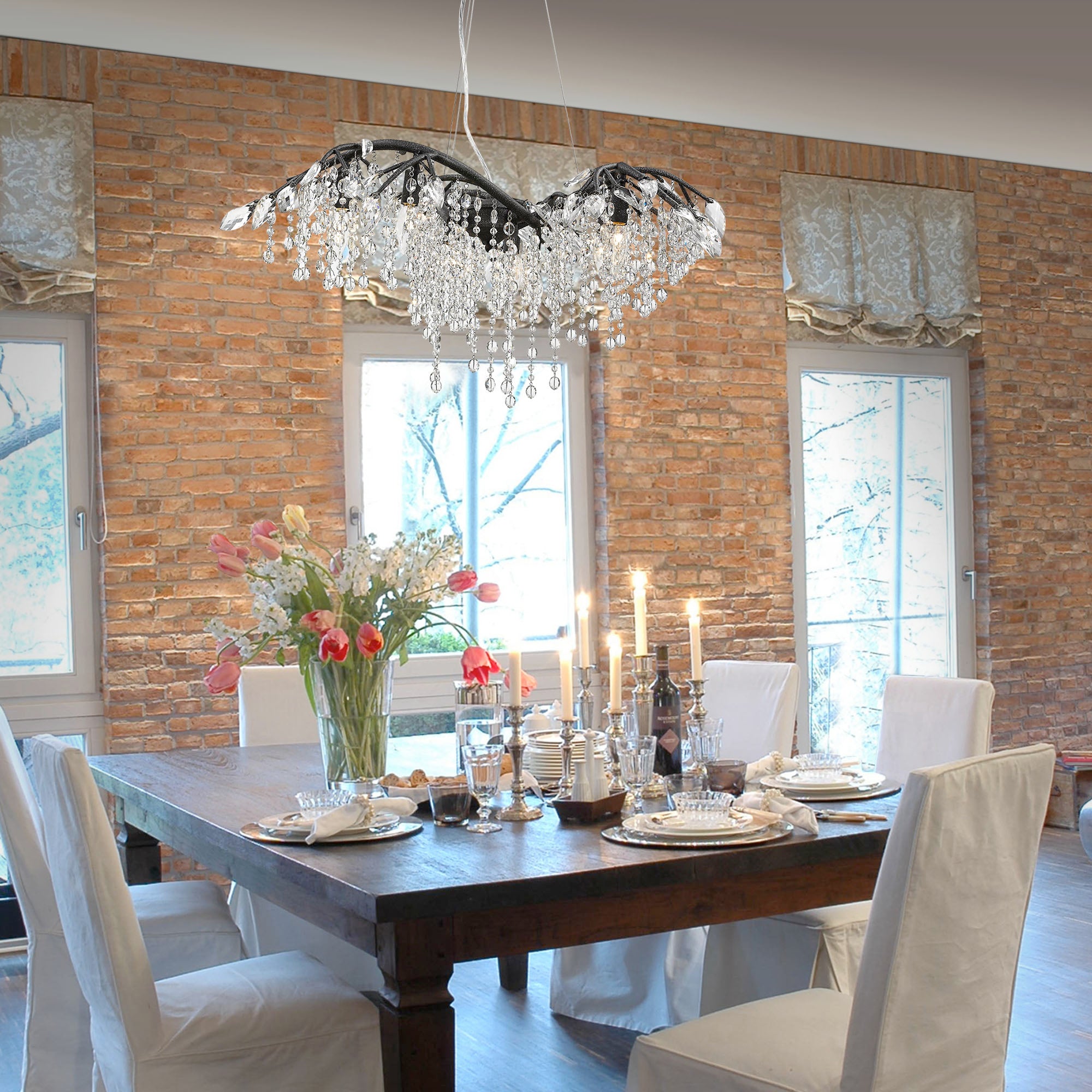 Ziva by Golden Lighting Autumn Twilight 6-light Chandelier in Black Iron - - Golden Lighting