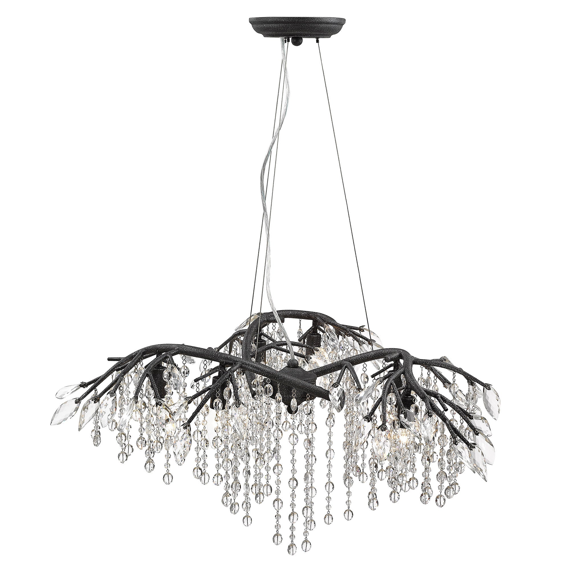 Ziva by Golden Lighting Autumn Twilight 6-light Chandelier in Black Iron - - Golden Lighting