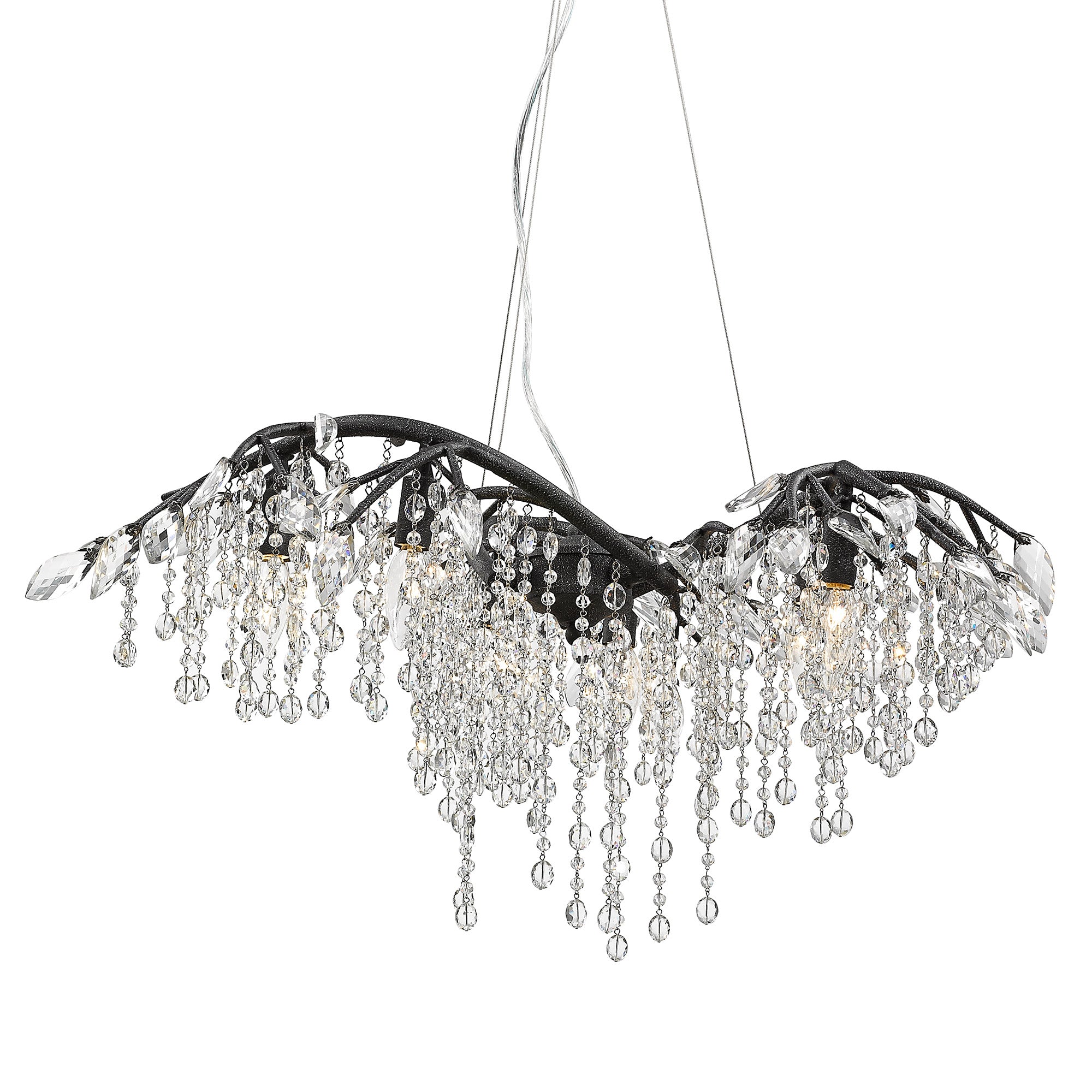 Autumn Twilight 6 Light Chandelier in Black Iron - - Golden Lighting