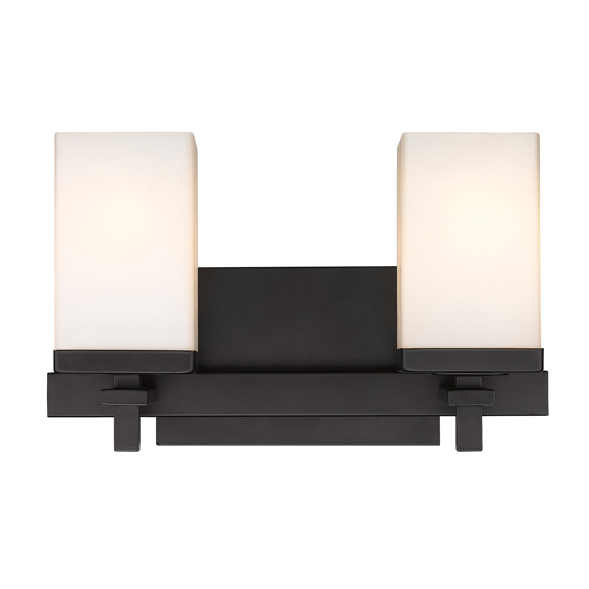 Maddox 2 Light Bath Vanity in Matte Black - Default Title - Golden Lighting