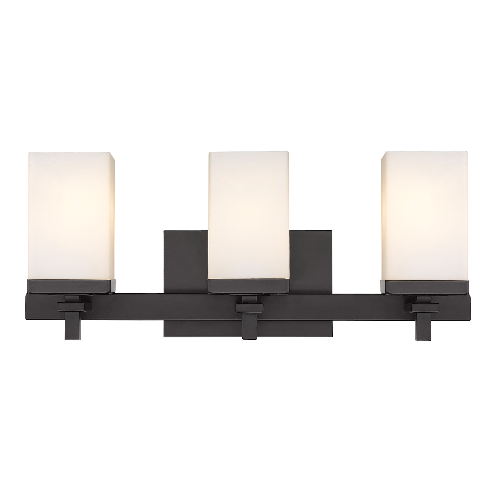 Maddox 3 Light Bath Vanity in Matte Black - Default Title - Golden Lighting