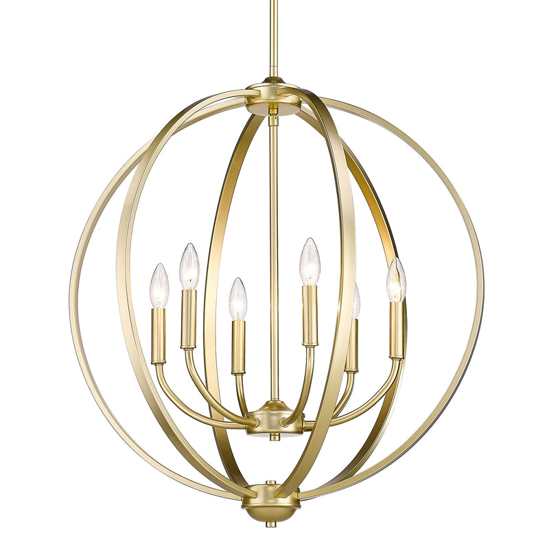 Colson 6 Light Chandelier - Olympic Gold / No Shade - Golden Lighting