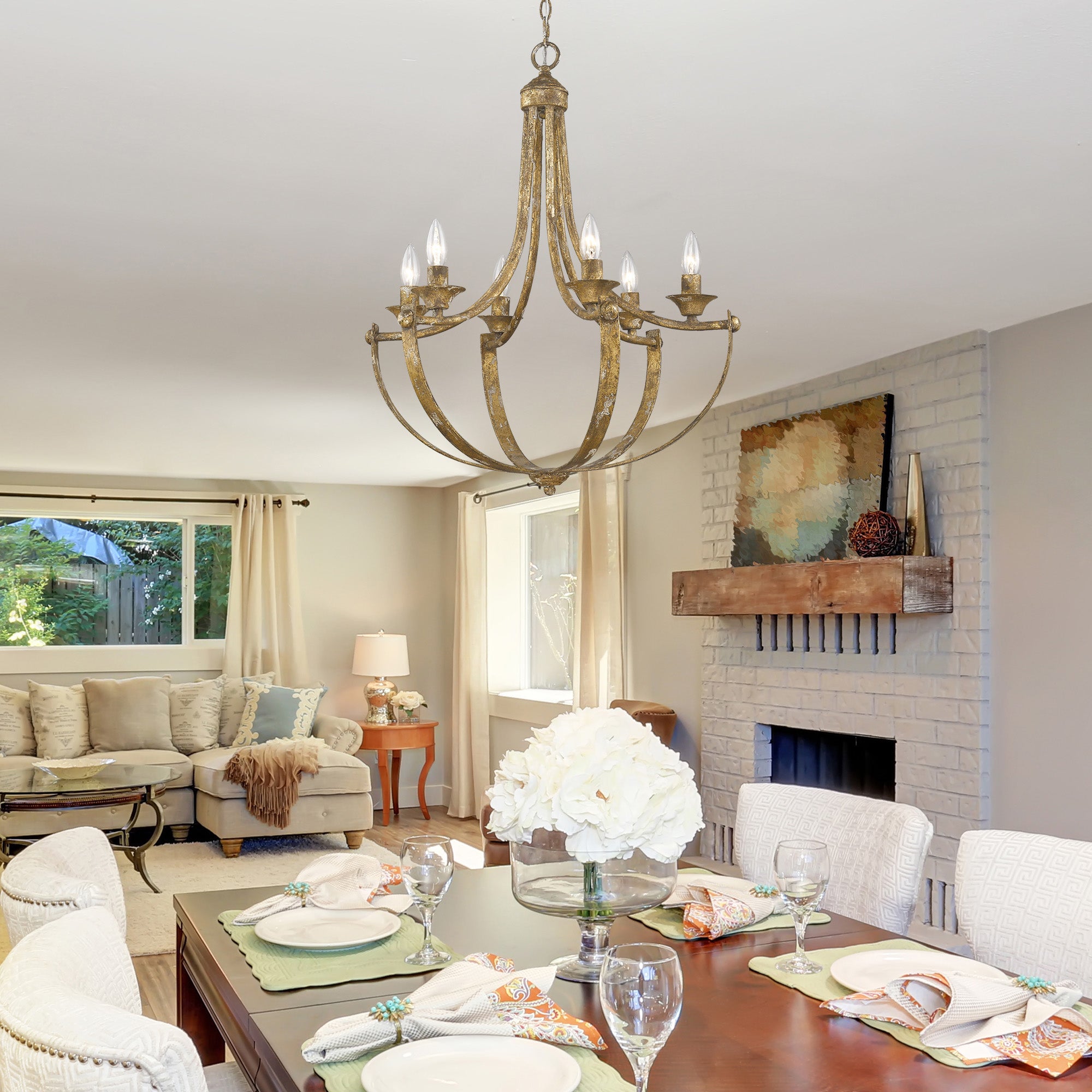 Victoria 6 Light Chandelier - - Golden Lighting