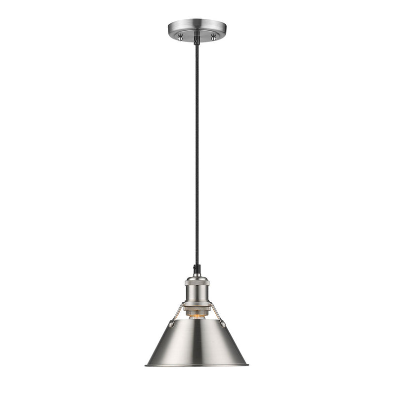 Orwell Small Pendant - 7" - Pewter / Pewter Shade - Golden Lighting