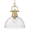Duncan 1 Light Pendant with Chain - Brushed Champagne Bronze / Clear Glass - Golden Lighting