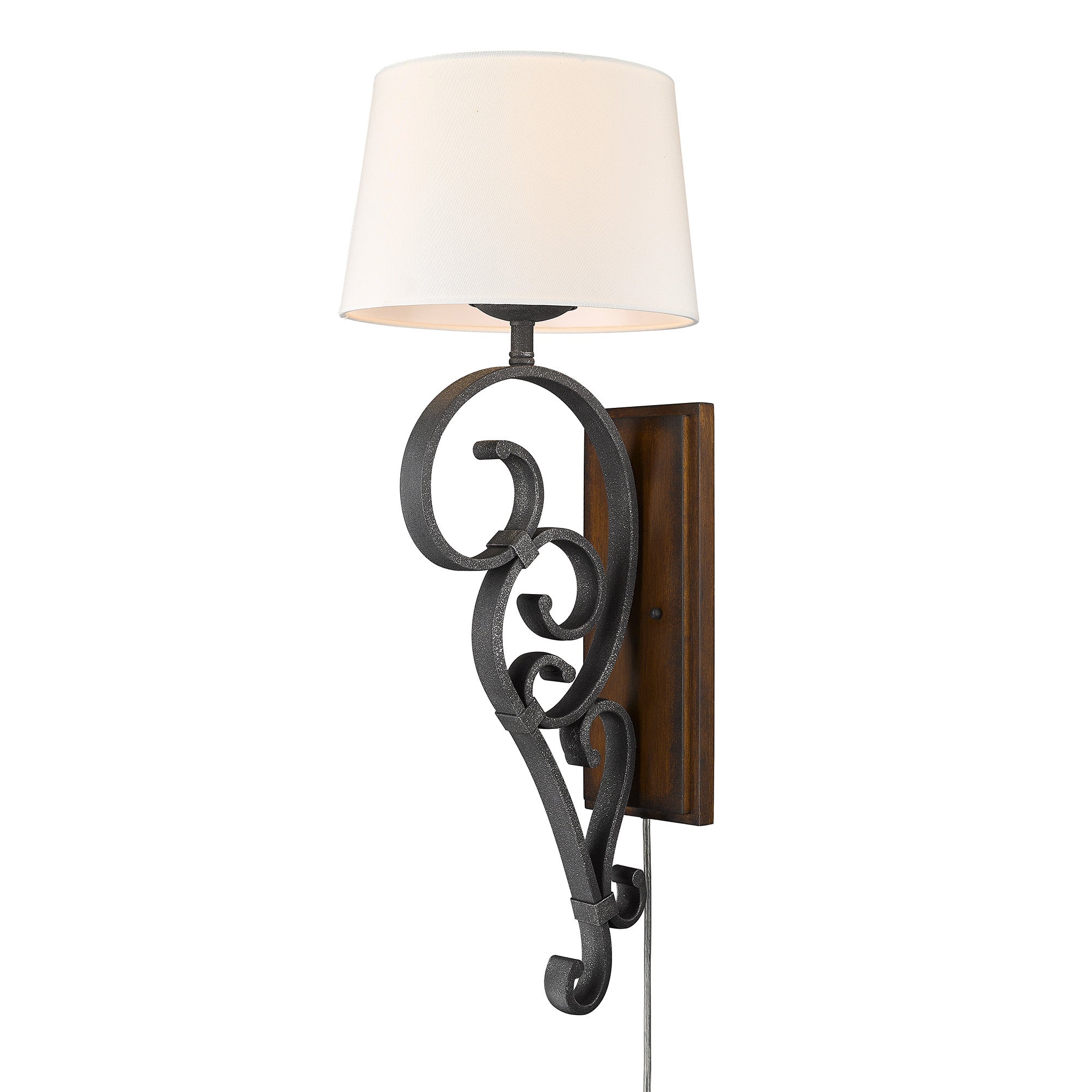 Madera Large 1 Light Wall Sconce (Plug-in or Hardwire) - - Golden Lighting