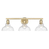 Carver 3 Light Bath Vanity - Brushed Champagne Bronze / Clear Glass Shades - Golden Lighting