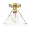 Orwell Flush Mount - Brushed Champagne Bronze / Clear Glass Shade - Golden Lighting