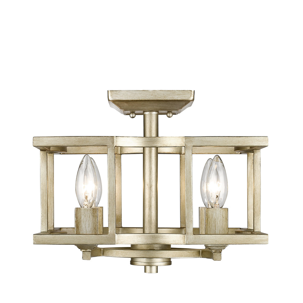 Bellare Semi-Flush (Convertible) - White Gold - Golden Lighting