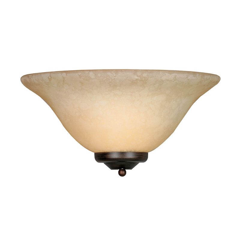 Multi-Family 1 Light Wall Sconce - Rubbed Bronze / Tea Stone Glass - Golden Lighting