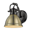 Duncan 1 Light Bath Vanity - Matte Black / Aged Brass - Golden Lighting
