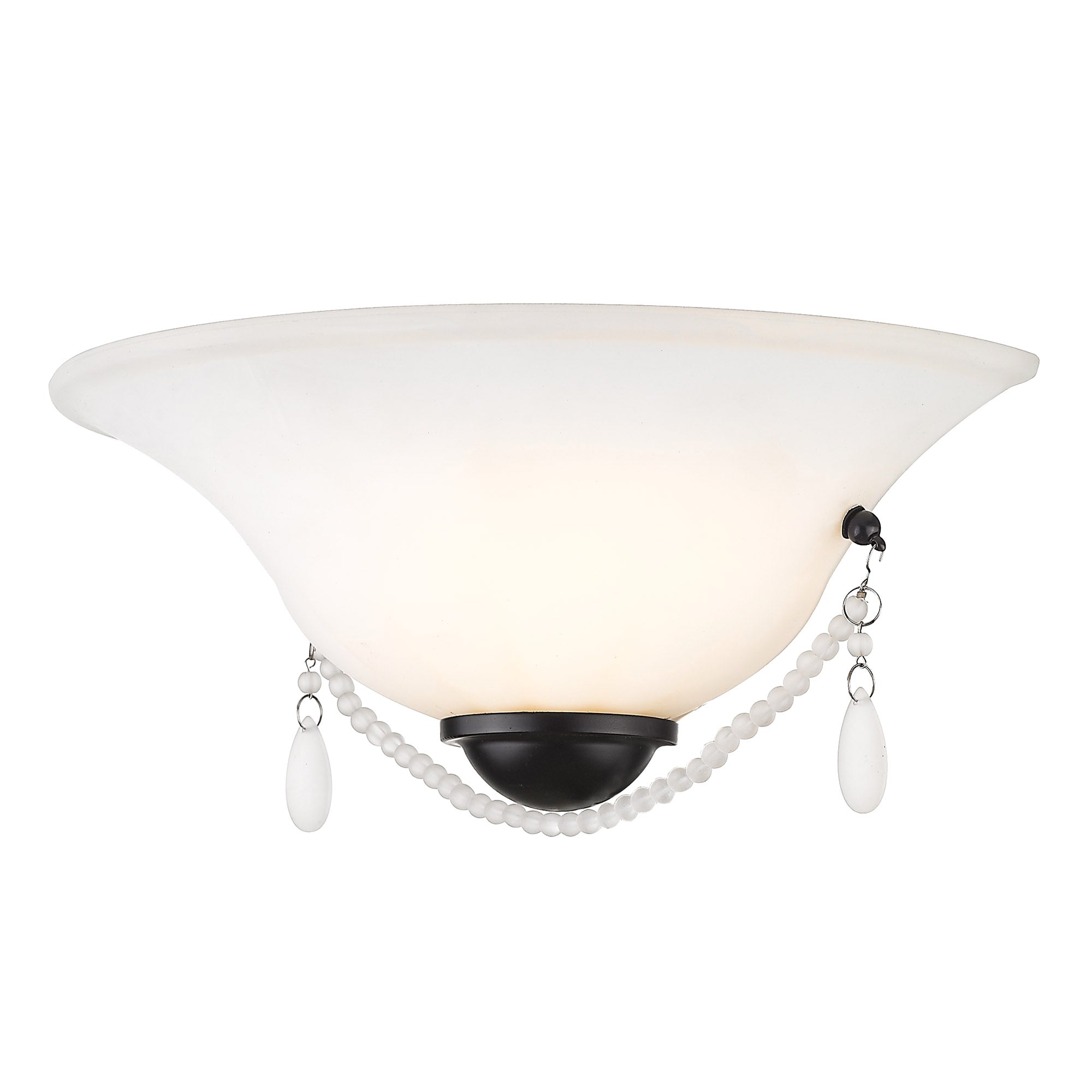 Priscilla Wall Sconce - Matte Black / Opal Glass - Golden Lighting