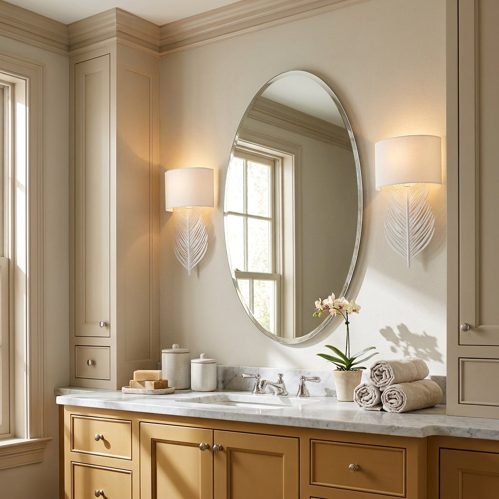 Glam Bathroom featuring Cay 2-light wall sconce