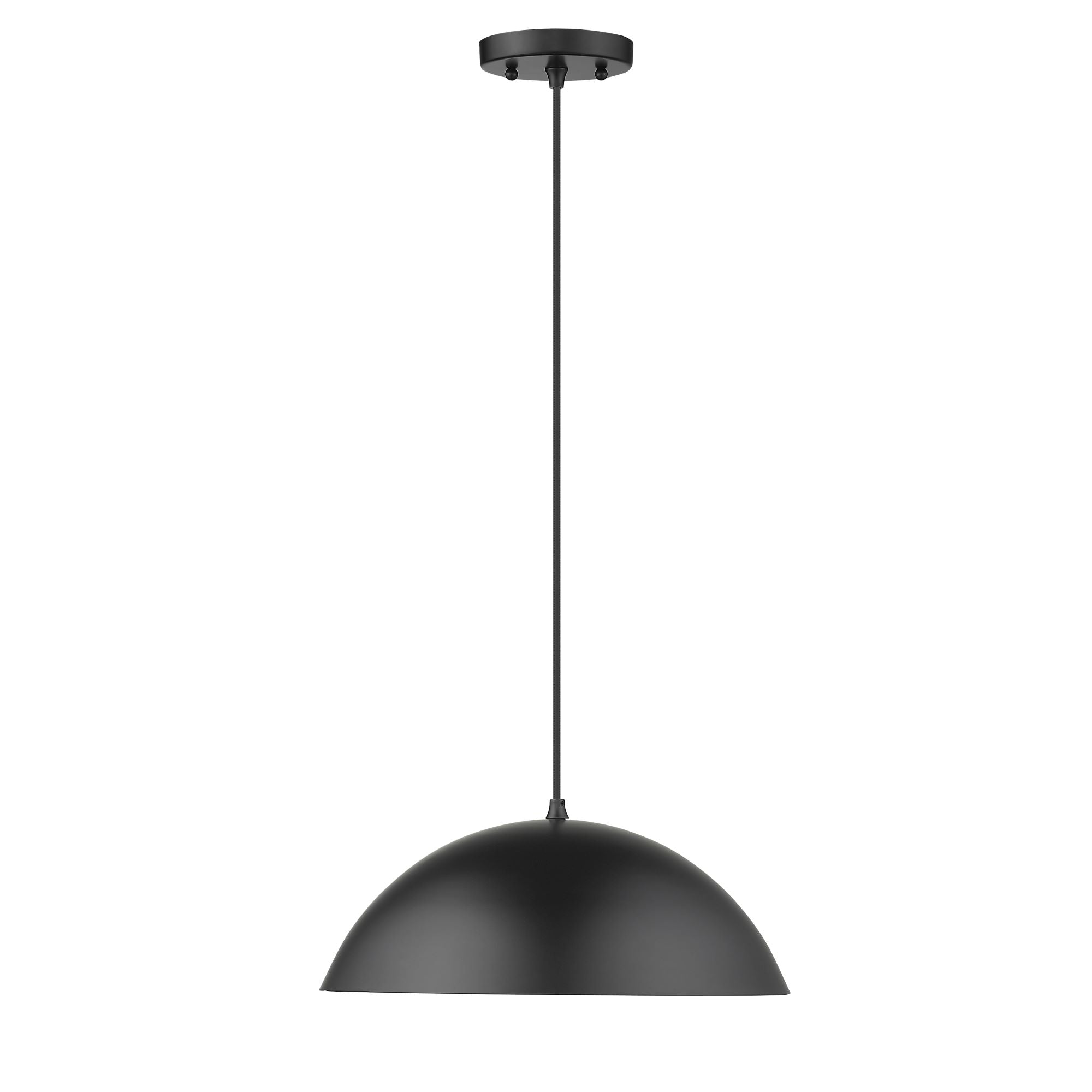 Walker 2-Light Pendant in Matte Black - - Golden Lighting