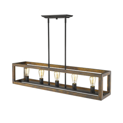 Golden Lighting Sutton 5-light Island Light in Matte Black - - Golden Lighting