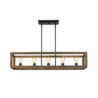 Golden Lighting Sutton 5-light Island Light in Matte Black - - Golden Lighting