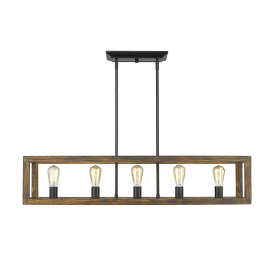Golden Lighting Sutton 5-light Island Light in Matte Black - - Golden Lighting
