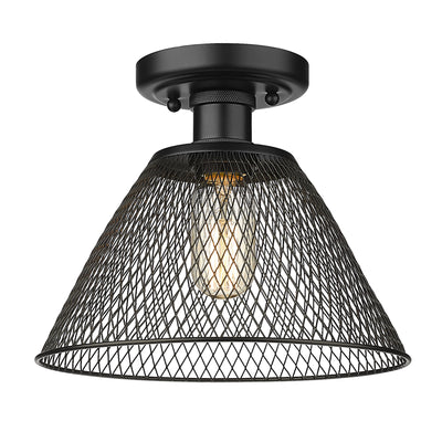Yep by Golden Lighting Carver 1-light Semi-Flush Mount in Matte Black - Default Title - Golden Lighting