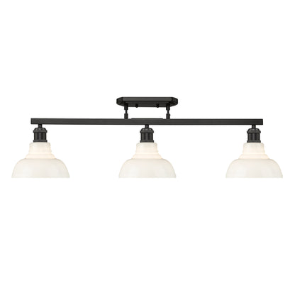 Carver 3-Light Semi-Flush in Matte Black - - Golden Lighting