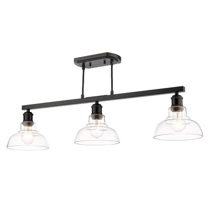 Carver 3-Light Semi-Flush in Matte Black - - Golden Lighting