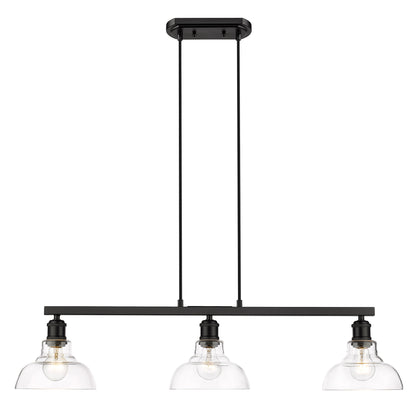 Yep by Golden Lighting Carver 3-light Semi-Flush Mount in Matte Black and Clear Glass - - Golden Lighting