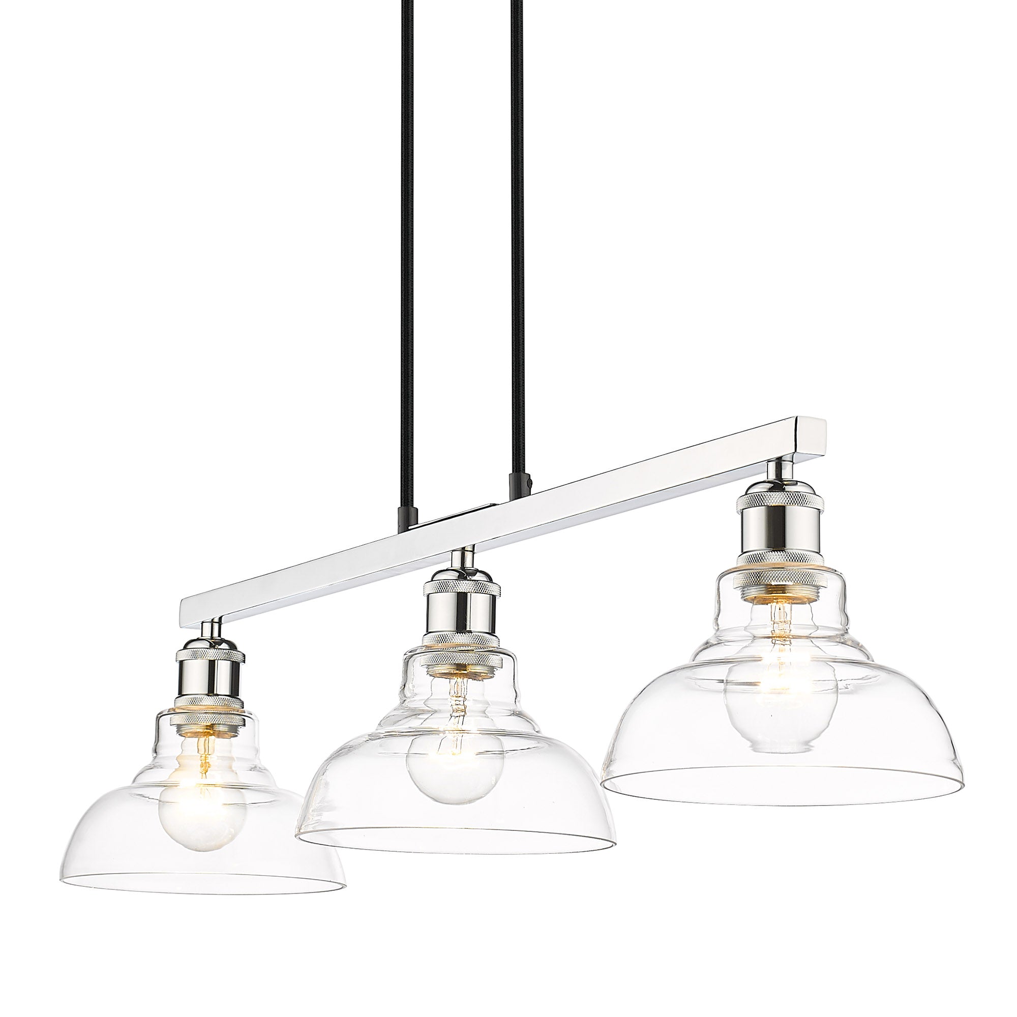 Yep by Golden Lighting Carver 3-light Semi-Flush Mount in Chrome - - Golden Lighting