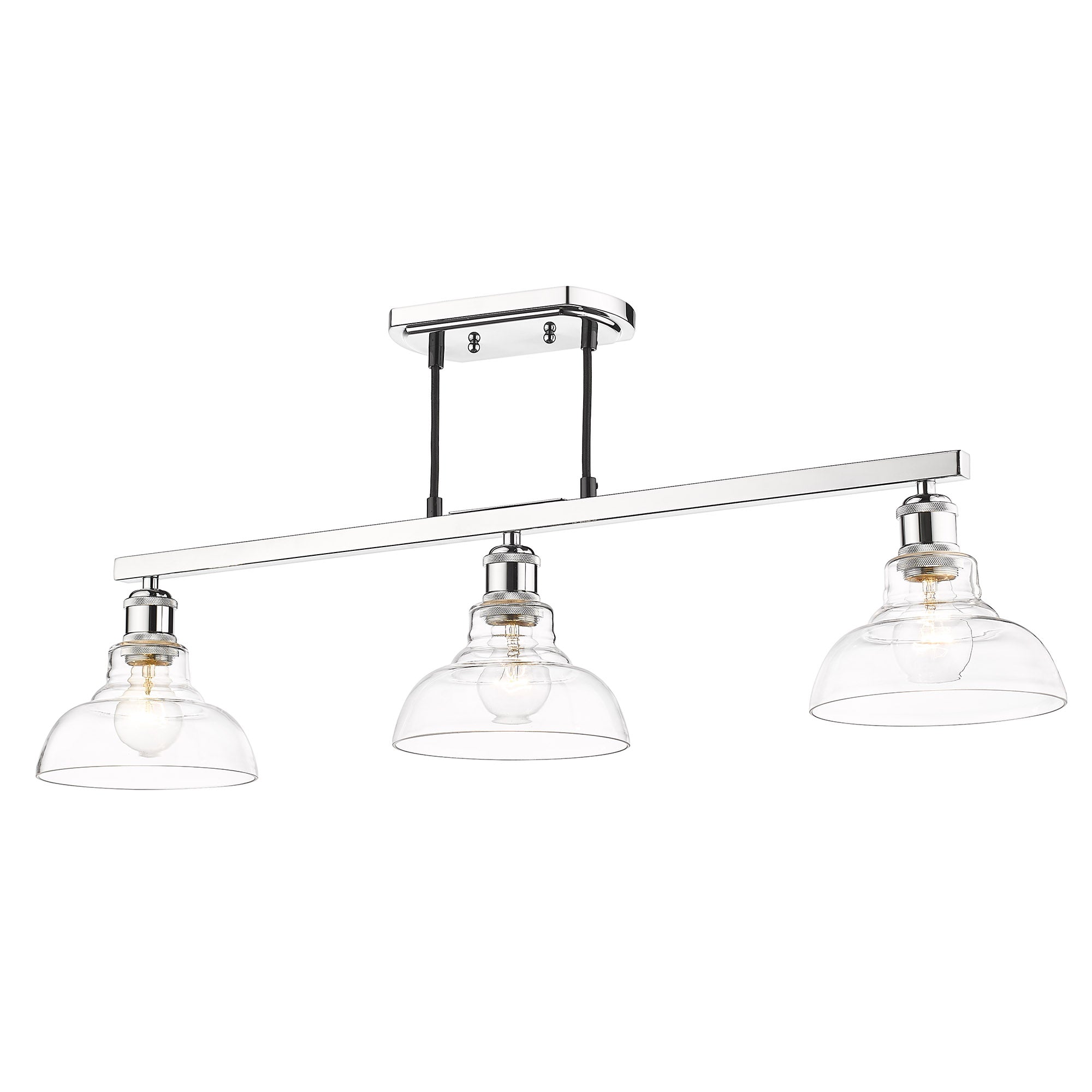 Carver 3-Light Semi-Flush in Chrome - - Golden Lighting