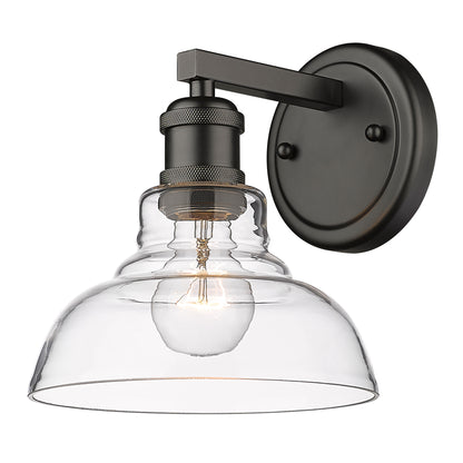Yep by Golden Lighting Carver 1-light Vanity in Matte Black and Clear Glass - Default Title - Golden Lighting