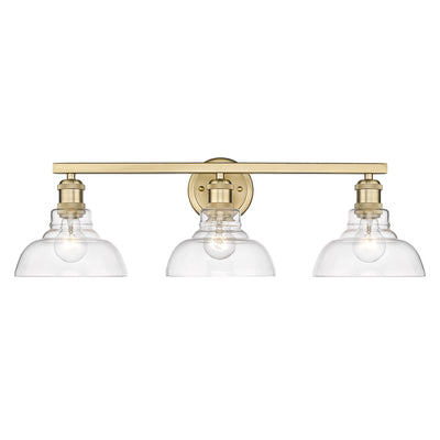 Yep by Golden Lighting Carver 3-light Vanity in Brushed Champagne Brass - - Golden Lighting